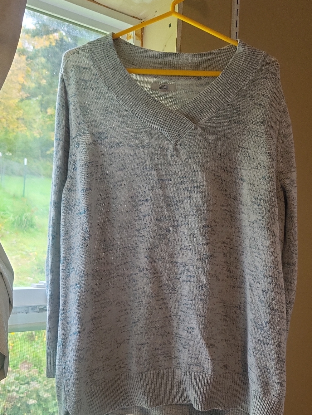 Heather Light Gray V-Neck Sweater